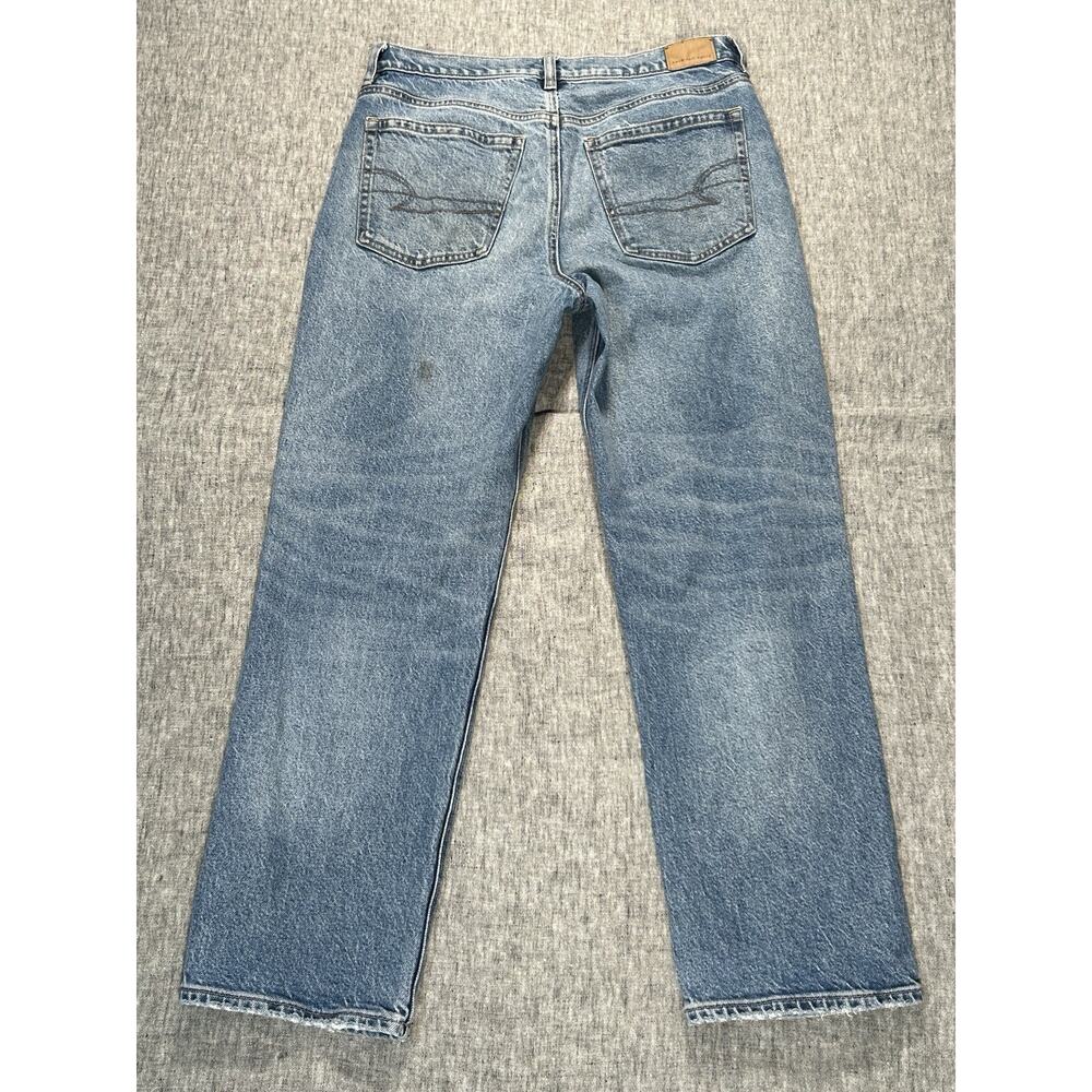 American Eagle Jeans Womens 8 Blue Denim Stretch Straight High Rise Medium Wash - Picture 13 of 16